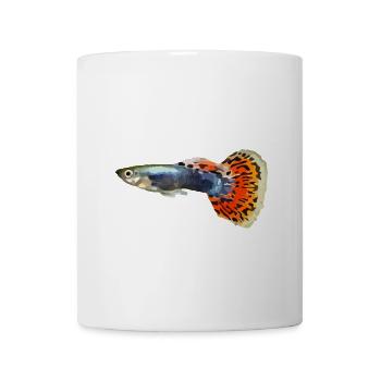 Guppy Zierfisch farbig bunt Grafik - Tasse - Weiß - Vorne