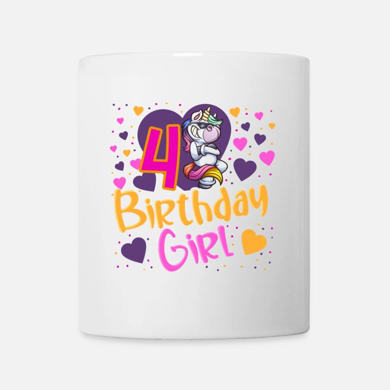 4 Jahre Mädchen Geburtstag - Tasse - Weiß