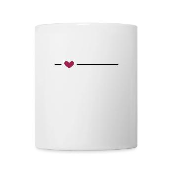 Linie Herz Strich Ornament - Tasse - Weiß - Vorne