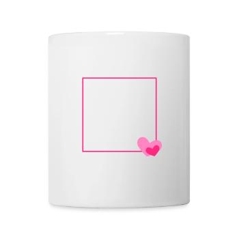 Heart Frame Ornament Line Customizable - Mug - white - Front
