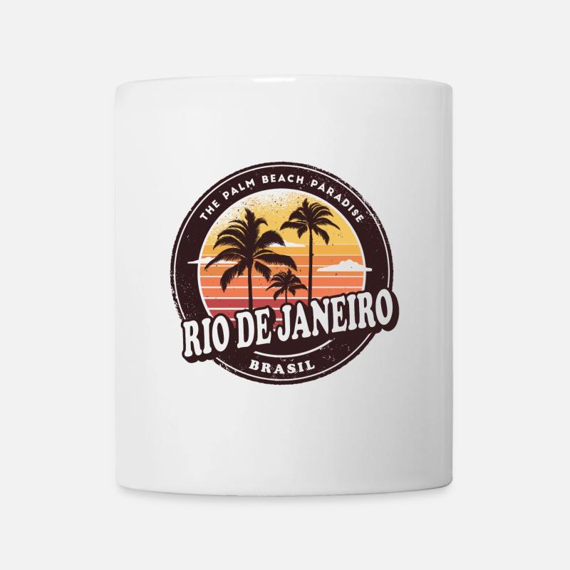 Rio de Janeiro Brasilien Vintage Beach Design - Tasse - Weiß