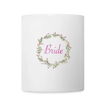 Brautkranz Pink Schriftzug - Tasse - Weiß - Vorne