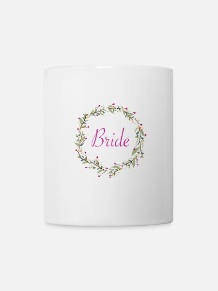 Brautkranz Pink Schriftzug - Tasse - Weiß