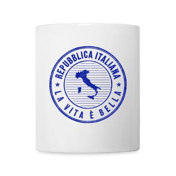 Timbre italien Art vivant - Mug blanc - blanc - Devant