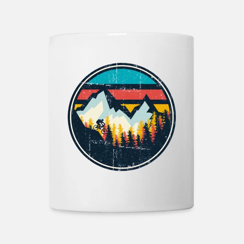 Cercle du coucher de soleil de montagne VTT - Mug blanc - blanc