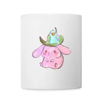 Rabbit and Parrot Shirt – Funny Animal Mom Tee - Mug - white - Front