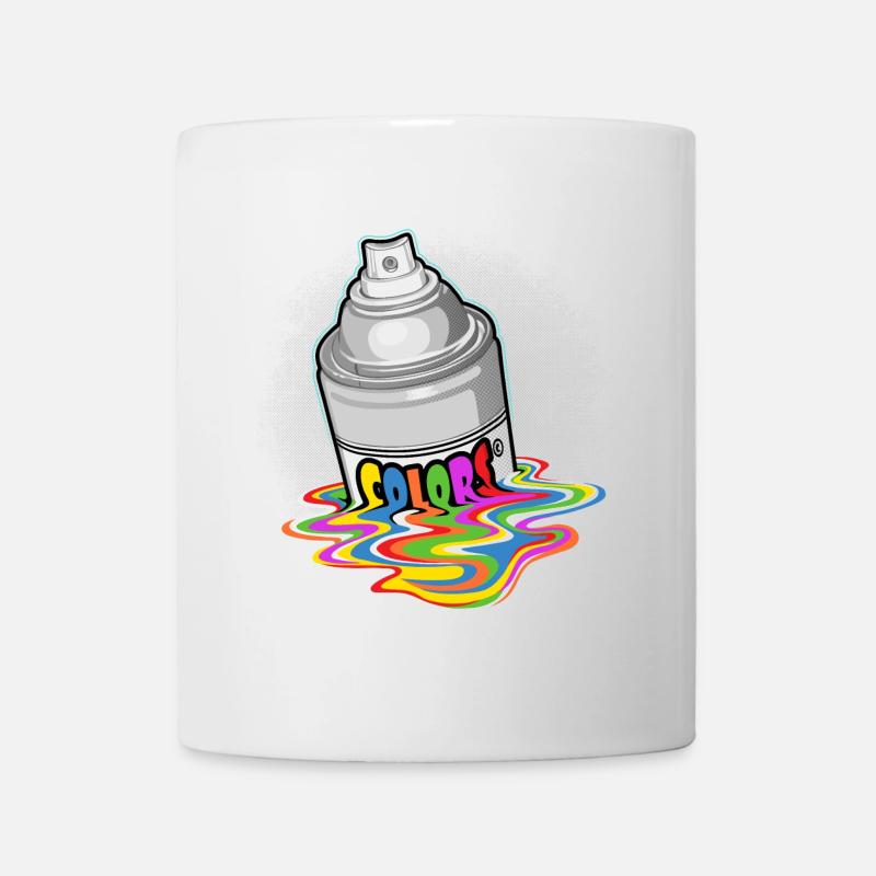 bombe de peinture et coulures - Mug blanc - blanc