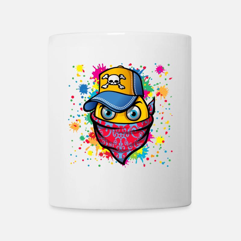 Maske und Graffiti - Tasse - Weiß