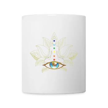 Chakren und Auge: Goldene Meditation - Tasse - Weiß - Vorne
