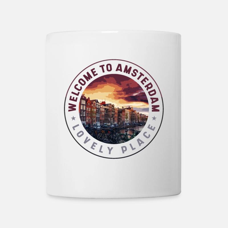 Willkommen in Amsterdam – Lieblingsplatz - Tasse - Weiß