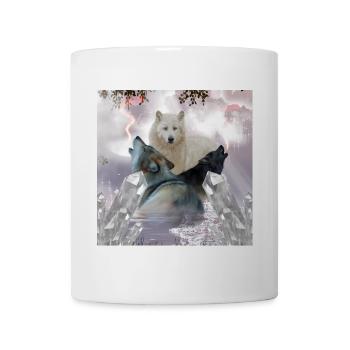 Loups impressionnants - Mug blanc - blanc - Devant