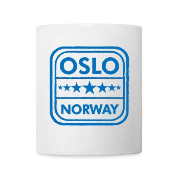 Oslo Norwegen Abzeichen - Tasse - Weiß - Vorne