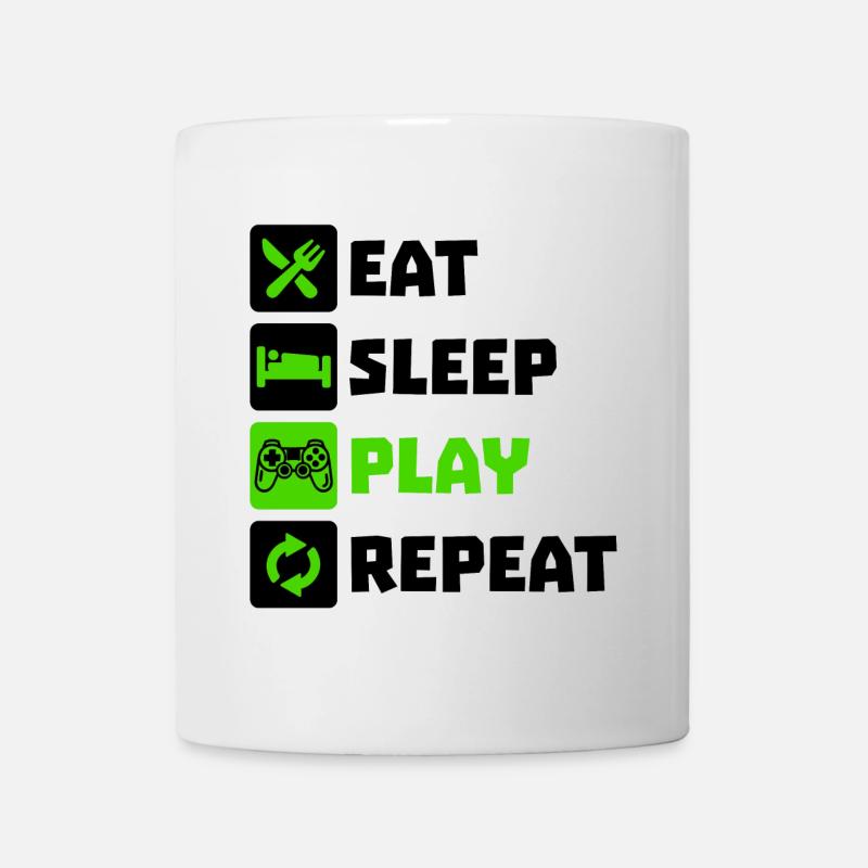 Manger Dormir Répétition Jeux Gamer Gaming - Mug blanc - blanc