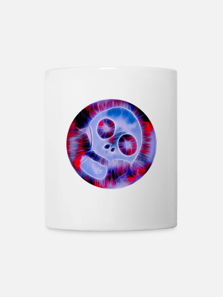 Totenkopf neon - Tasse - Weiß