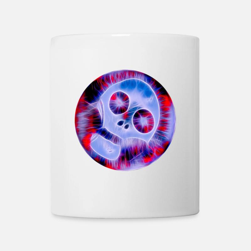 Totenkopf neon - Tasse - Weiß