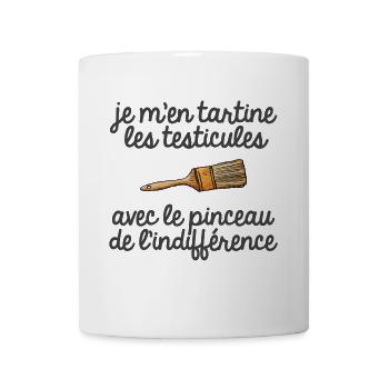 JE M'EN TARTINE LES TESTICULES - Mug blanc - blanc - Devant
