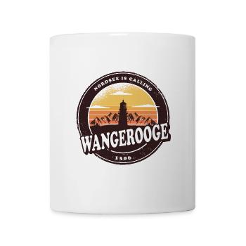 Wangerooge Leuchtturm Sunset Design - Tasse - Weiß - Vorne