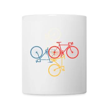 Buntes Fahrrad-Mosaik - Tasse - Weiß - Vorne
