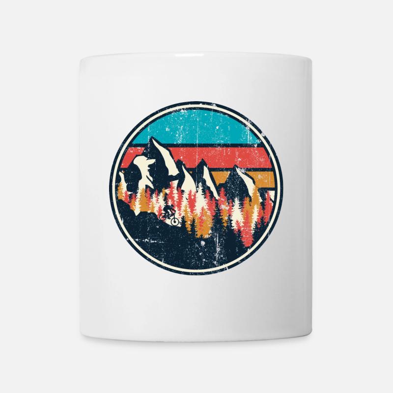 Cercle de sentiers de montagne rétro - Mug blanc - blanc