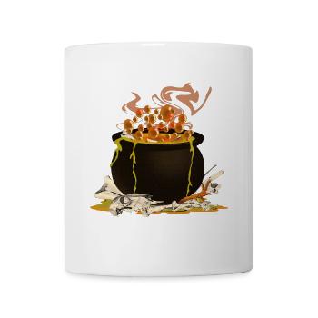chaudron magique, imprimés effrayants, conception de sorcière - Mug blanc - blanc - Devant