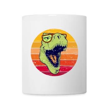 T-Rex drôle avec des lunettes | Dino avec lunettes - Mug blanc - blanc - Devant