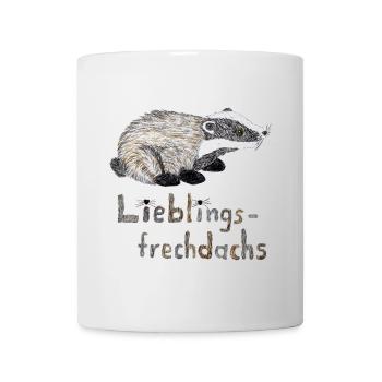 Lieblingsfrechdachs - Süßer Dachs in Aquarell - Tasse - Weiß - Vorne