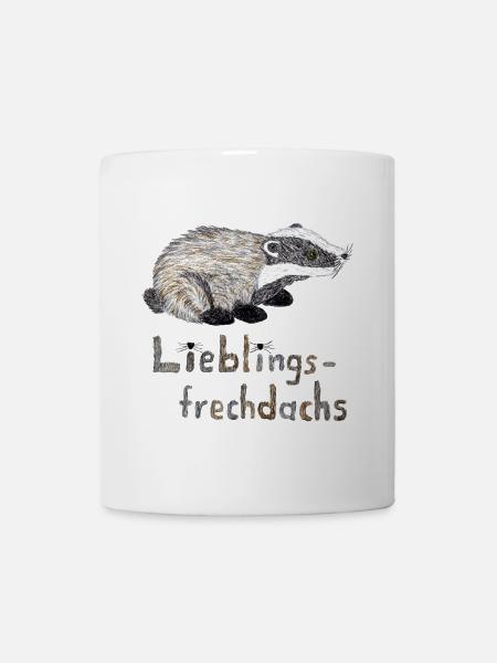 Lieblingsfrechdachs - Süßer Dachs in Aquarell - Tasse - Weiß