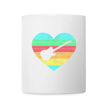 Guitars heart design with rainbow / gift - Mug - white - Front