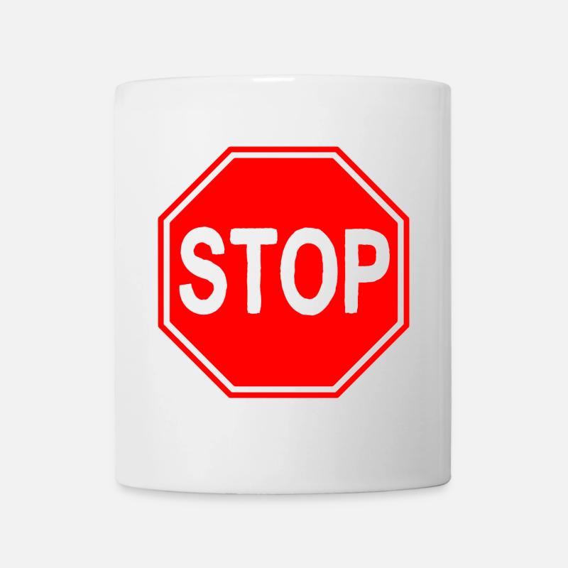 Stop-Schild - Tasse - Weiß