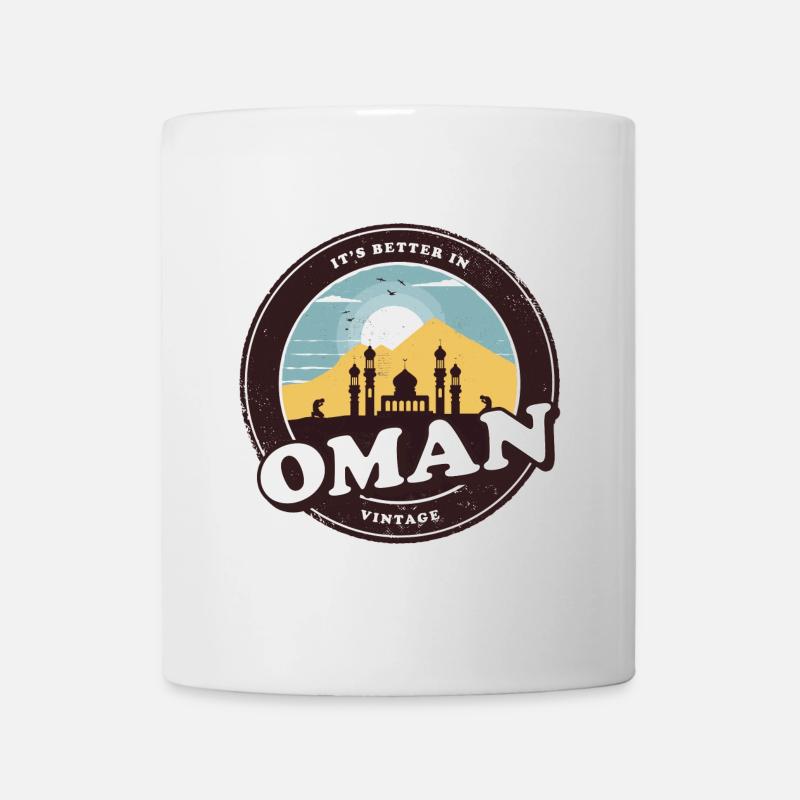 Oman Vintage Moschee Design - Tasse - Weiß