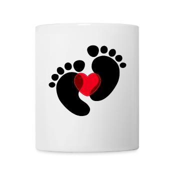 Coeur Enceinte Pieds bébé - Mug blanc - blanc - Devant