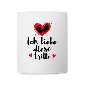 Amour bébé ventre coeur Enceinte Déclaration Pieds bébé - Mug blanc - blanc - Devant