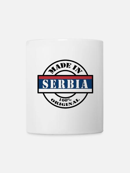 MADE IN SERBIA République Serbie Srbija cadeau - Mug blanc - blanc