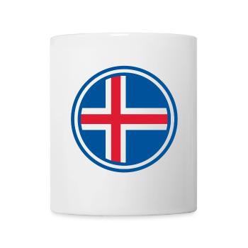 Drapeau Islande rond - Mug blanc - blanc - Devant