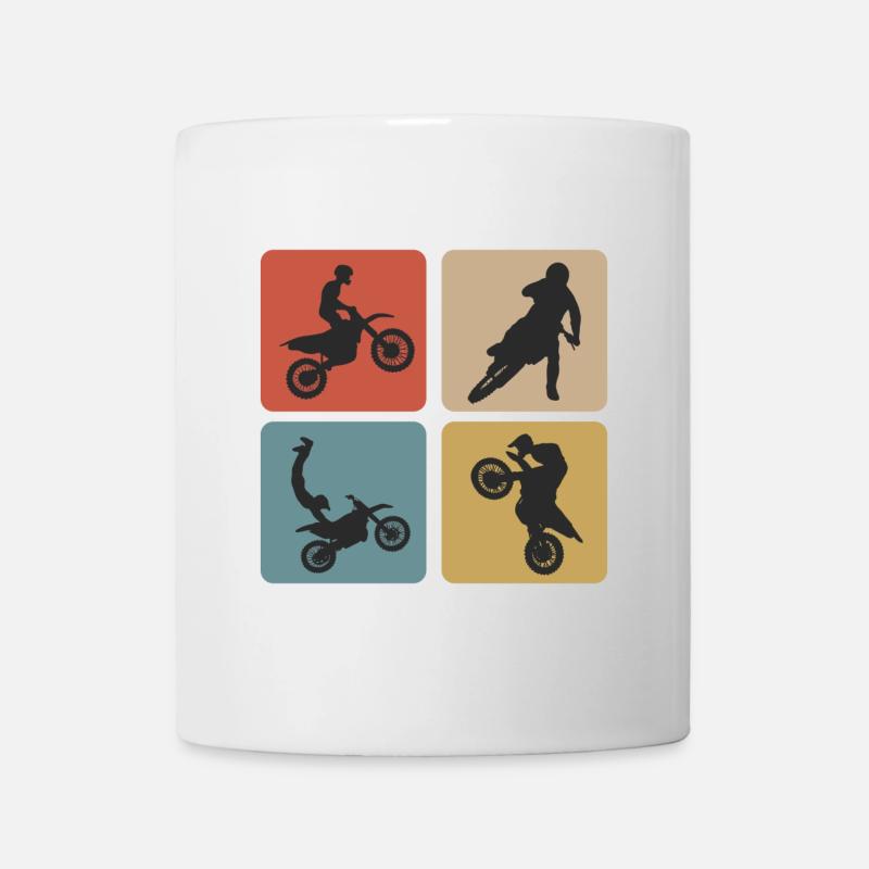 Motorcross Vintage Design / Geschenkidee - Tasse - Weiß