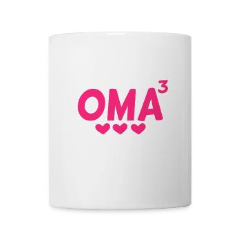 Oma hoch Drei - Dreifache Oma - Tasse - Weiß - Vorne