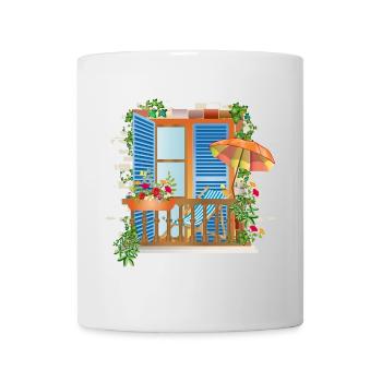 Les vacances peuvent être si belles à la maison sur les balcons - Mug blanc - blanc - Devant