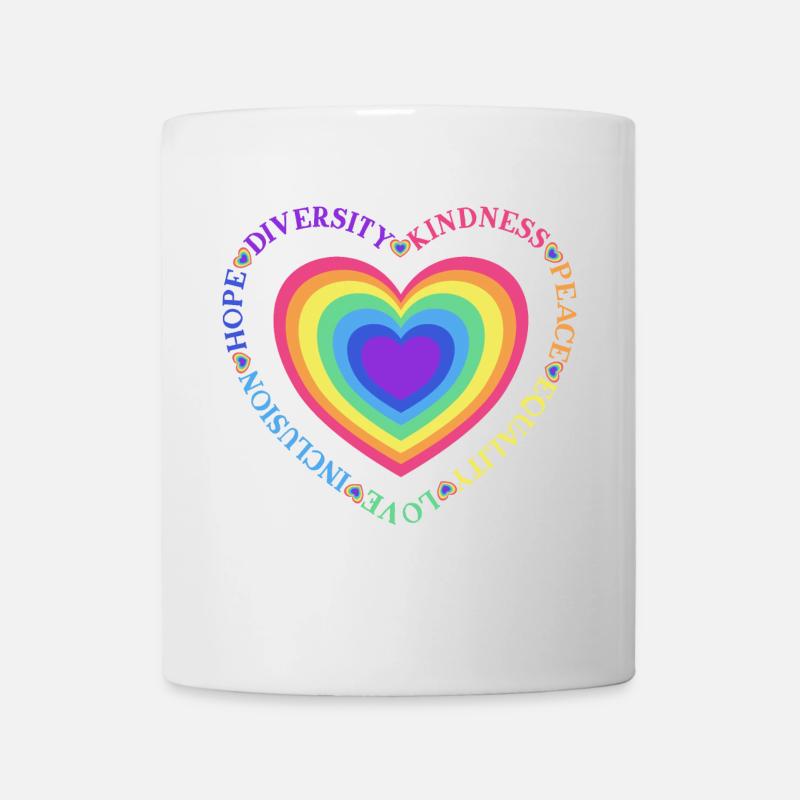 Diversity Kindness Peace Equality Love Inclusion - Tasse - Weiß