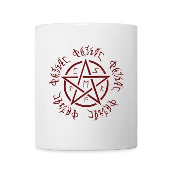 Pentagram muster, futhark, goth, Halloween Outfit - Tasse - Weiß - Vorne