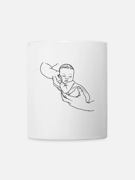 baby carried in the hands - Mug - white