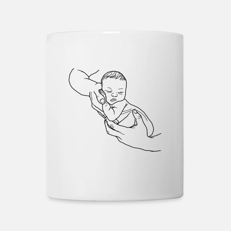 bébé porté dans les mains - Mug blanc - blanc