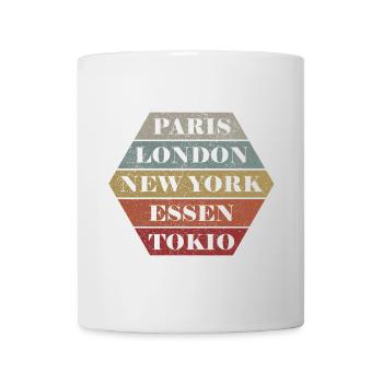 Stadt Essen Lustige Essener Retro Kohle Metropole - Tasse - Weiß - Vorne