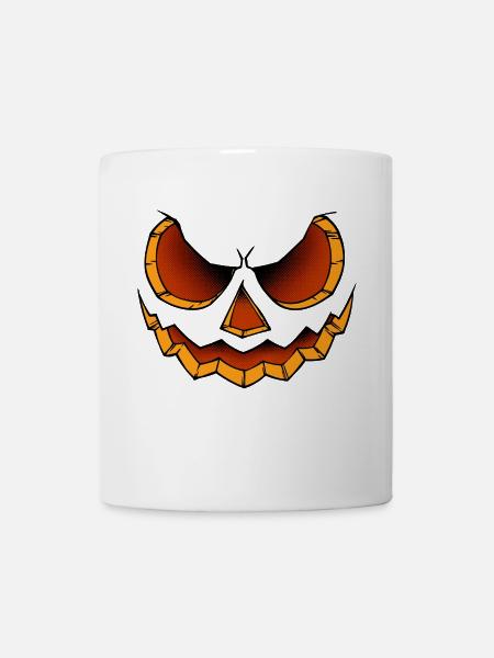 Gruselig Kürbis Halloween - Tasse - Weiß