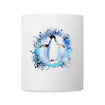 pingouin,bleu,peinture,coloré,aquarelle,graffiti - Mug blanc - blanc - Devant