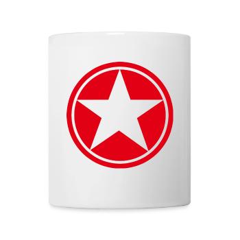 Star in Red Five-Pointed Circle Pentagram - Mug - white - Front