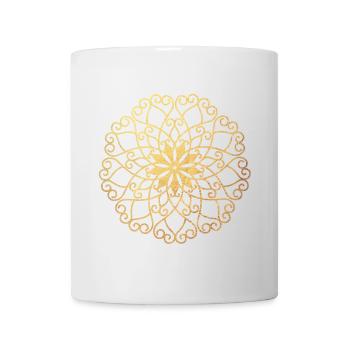 Or Méditation Yoga Mandala Sun Yoga Chemise Inde - Mug blanc - blanc - Devant