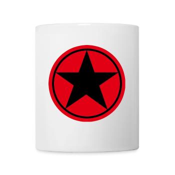 Etoile noire sur fond rouge Pentagramme . - Mug blanc - blanc - Devant