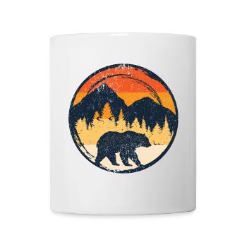 Bär bei Sonnenuntergang im Alpenkreis - Tasse - Weiß - Vorne
