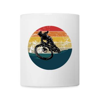 Radstunt im Retro MTB Downhill Mountainbike - Tasse - Weiß - Vorne