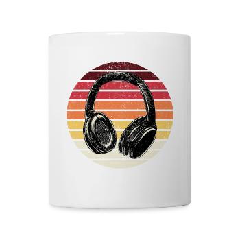 Retro Sunset Headphones - Mug - white - Front
